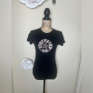 NTM: Tultex Black, Tan & White NWOT Liberator Gear T Shirt Size Small